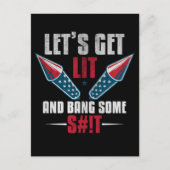 American Flag 4th of July Fireworks Celebration ポストカード (正面)