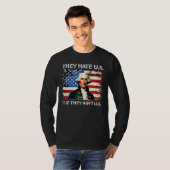 American Flag 4th of July hey Hate Us Cuz They Ain Tシャツ (正面フル)