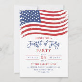 American Flag 4th of July Party 招待状 (正面)