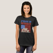 American Flag 4th Of July Proud Veteran Veteran's  Tシャツ (正面フル)