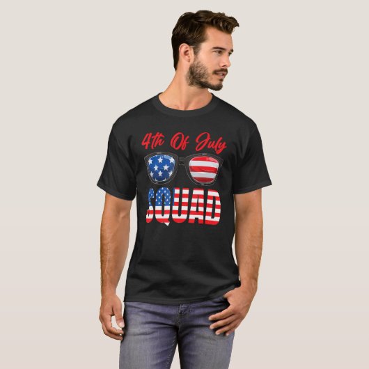 American Flag 4th Of July Squad 4th Of July Tシャツ (正面フル)