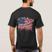 American Flag Abstract Brush T-Shirt –Artistic USA Tシャツ (裏面)