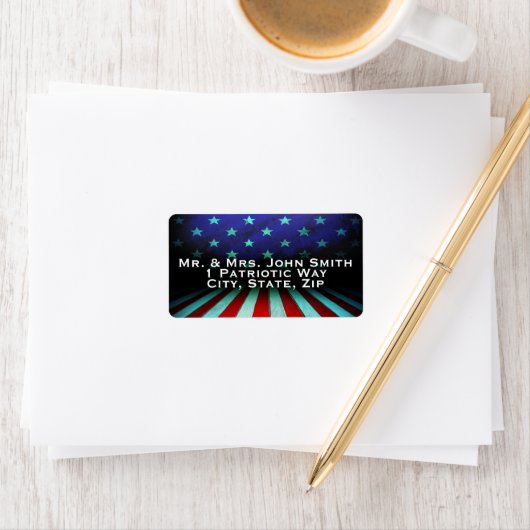 American Flag Abstract Return Address Label ラベル (インサイチュ)