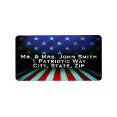 American Flag Abstract Return Address Label ラベル (正面)