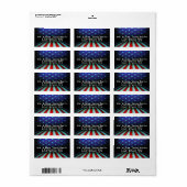 American Flag Abstract Return Address Label ラベル (フルシート)