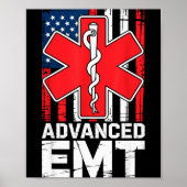 American Flag Advanced Emt Aemt Medical Technician ポスター (正面)
