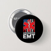 American Flag Advanced Emt Aemt Medical Technician 缶バッジ (正面&裏面)