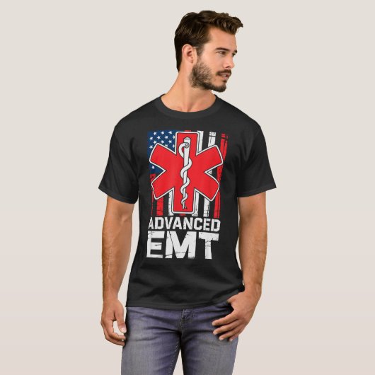 American Flag Advanced Emt Aemt Medical Technician Tシャツ (正面フル)