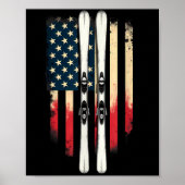 American Flag Alpine Skiing Skier _1  ポスター (正面)