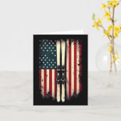 American Flag Alpine Skiing Skier 2  カード (黄色い花)