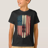 American Flag Alpine Skiing Skier _2  Tシャツ (正面)