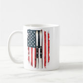 American Flag Alpine Skiing Skier _6 コーヒーマグカップ (左)