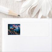 American Flag and Elk Address Labels ラベル (インサイチュ)