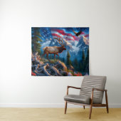 American Flag and Elk Tapestry タペストリー (インサイチュ(横))