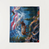 American Flag and Elk Tapestry タペストリー (正面)