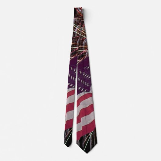 American Flag and Fireworks ネクタイ (裏面)