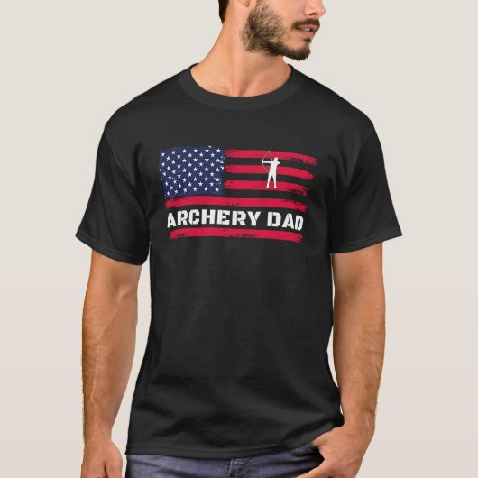 American Flag Archery Dad Father's Day Tシャツ (正面)