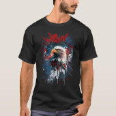 American Flag Bald Eagle Patriotic 4th of July Fou Tシャツ (正面)