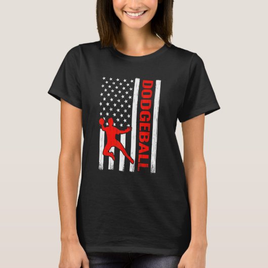 American Flag Ball Game 4th of July men Gaga Ball Tシャツ (正面)