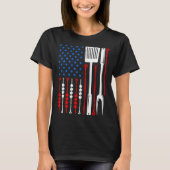 American Flag Barbecue Son Dad Husband Fathers Day Tシャツ (正面)