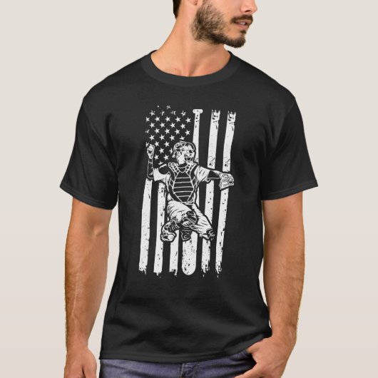 American Flag Baseball Apparel - Vintage Baseball Tシャツ (正面)