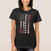 American Flag Baseball Red White Blue 4th of July  Tシャツ (正面)