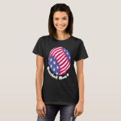 American Flag Baseball Softball Mom Mother Mama Co Tシャツ (正面フル)