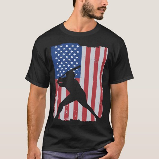 American Flag Baseball Tシャツ (正面)