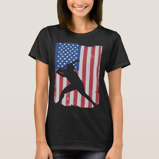 American Flag Baseball Tシャツ (正面)