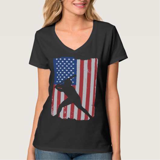 American Flag Baseball Tシャツ (正面)