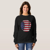 American Flag Baseball T Shirt July 4th USA Men Wo スウェットシャツ (正面フル)