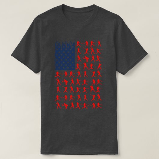 American Flag Baseball Team Gifts Tシャツ (デザイン正面)
