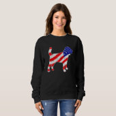 American Flag Beagle Patriotic Dog Dad Dog Mom スウェットシャツ (正面フル)