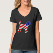 American Flag Beagle Patriotic Dog Dad Dog Mom Tシャツ (正面)