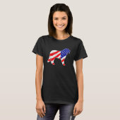 American Flag Bernese Mountain Patriotic Dog Dad D Tシャツ (正面フル)