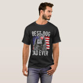 American Flag Best Dog Dad Ever Field Spaniels Usa Tシャツ (正面フル)