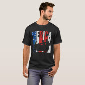 American Flag Biker Motorcycle Couple 4th Of July  Tシャツ (正面フル)