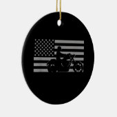 American Flag Biker Motorcycle Short Sleeve セラミックオーナメント (右)