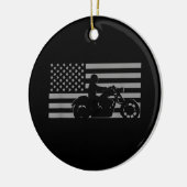 American Flag Biker Motorcycle Short Sleeve セラミックオーナメント (左)