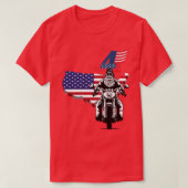 American Flag Biker Motorcycle Tシャツ (デザイン正面)
