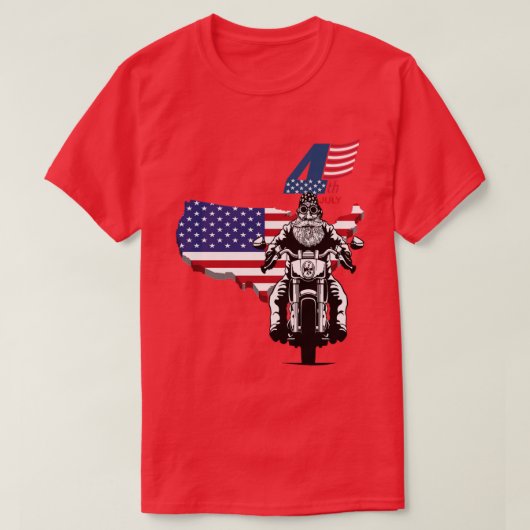 American Flag Biker Motorcycle Tシャツ (デザイン正面)