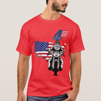 American Flag Biker Motorcycle Tシャツ