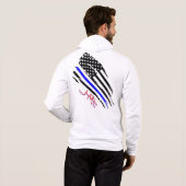 American Flag Blue Line Hoodie パーカ (裏面フル)