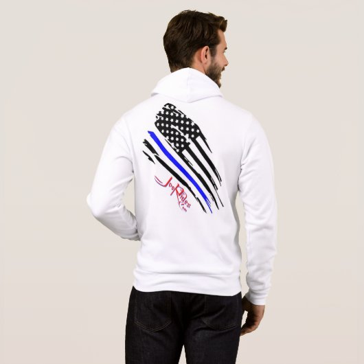 American Flag Blue Line Hoodie パーカ (裏面フル)