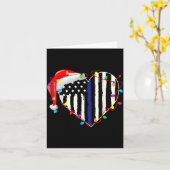 American Flag Blue Line Santa Hat Lice Christmas P カード (黄色い花)
