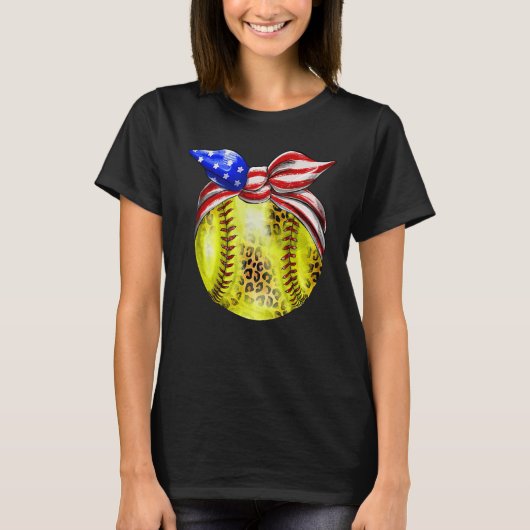 American Flag Bnadana Baseball Red White Blue 4th Tシャツ (正面)