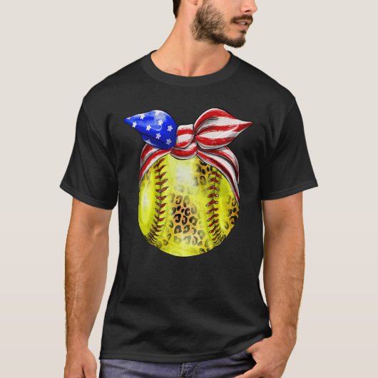American Flag Bnadana Baseball Red White Blue 4th  Tシャツ (正面)