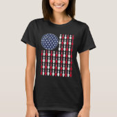 American Flag Bowling And Pin Tシャツ (正面)