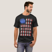 American Flag Bowling Pins Bowling Ball Tシャツ (正面フル)