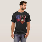 American Flag Boxer Dog   Dad Mom Flag 4th Of July Tシャツ (正面フル)